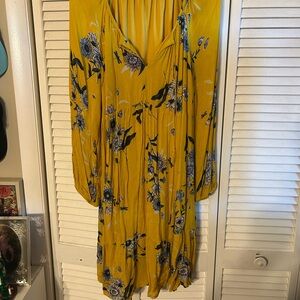 Old Navy Yellow Floral Long Sleeve Dress